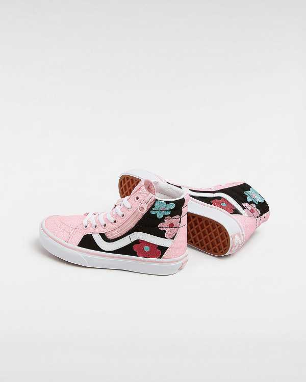 Kids' Vans Sk8-Hi Reissue Side Zip Glitter (4-8 years) Sneakers Multicolor Malaysia | VN4056183