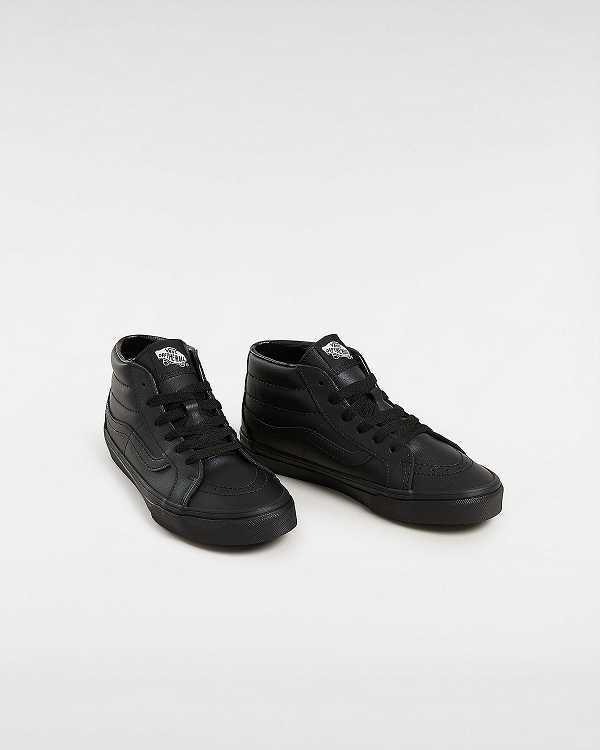 Kids' Vans Sk8-Mid Reissue (8-14 Years) Sneakers Black Malaysia | VN4796125