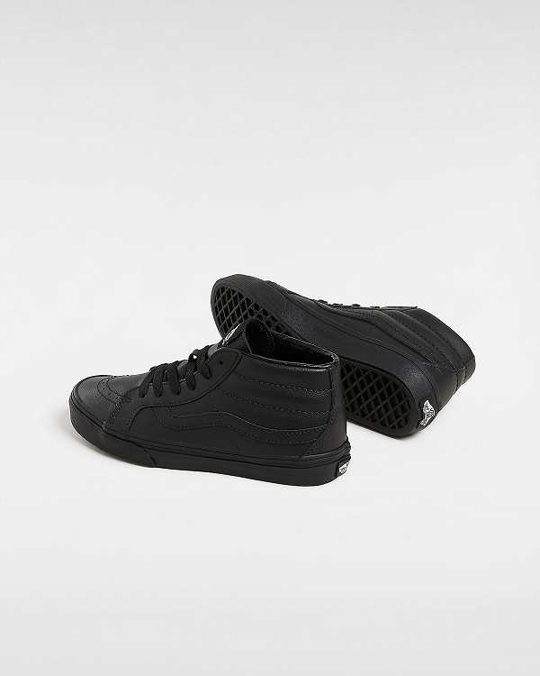 Kids' Vans Sk8-Mid Reissue (8-14 Years) Sneakers Black Malaysia | VN4796125