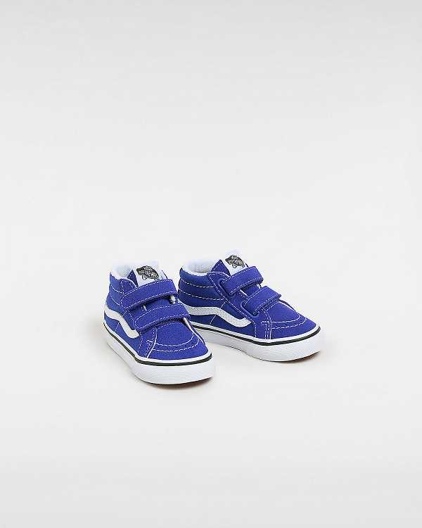 Kids' Vans Sk8-Mid Reissue Hook and Loop (1-4 Years) Sneakers Blue Malaysia | VN5043782