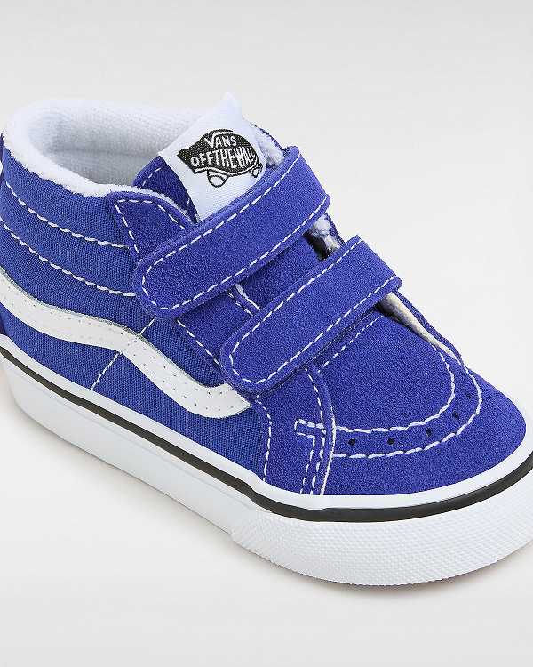 Kids' Vans Sk8-Mid Reissue Hook and Loop (1-4 Years) Sneakers Blue Malaysia | VN5043782