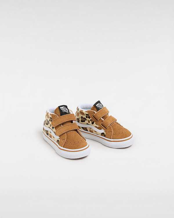 Kids' Vans Sk8-Mid Reissue Hook and Loop (1-4 Years) Sneakers Brown Malaysia | VN2074982