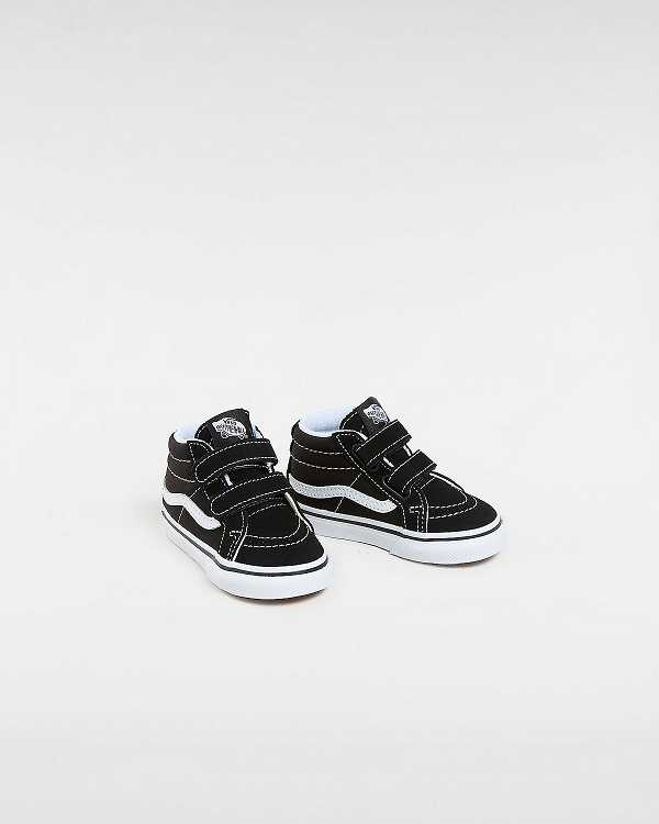 Kids' Vans Sk8-Mid Reissue Hook and Loop (1-4 Years) Sneakers Black Malaysia | VN8431675