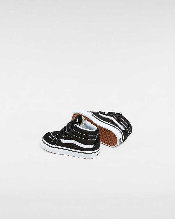 Kids' Vans Sk8-Mid Reissue Hook and Loop (1-4 Years) Sneakers Black Malaysia | VN8431675