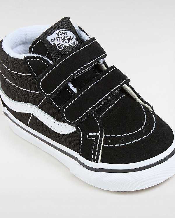 Kids' Vans Sk8-Mid Reissue Hook and Loop (1-4 Years) Sneakers Black Malaysia | VN8431675