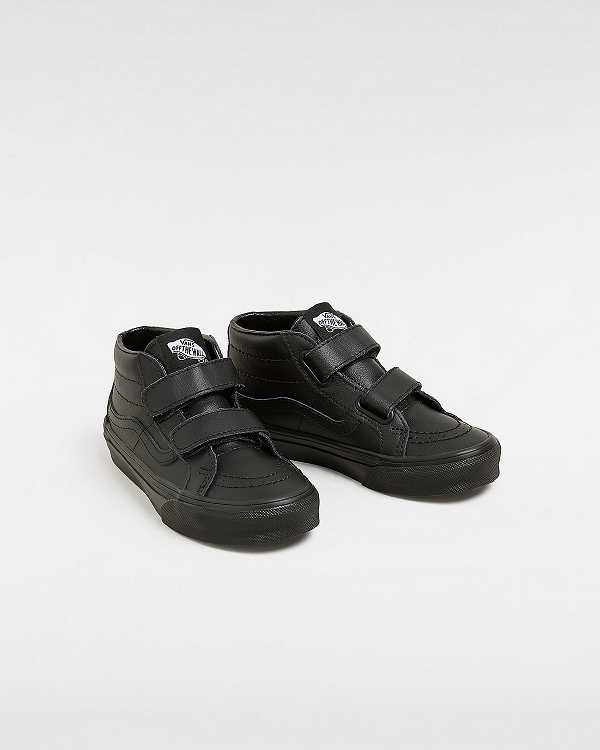 Kids' Vans Sk8-Mid Reissue Hook and Loop (4-8 years) Sneakers Black Malaysia | VN9521304