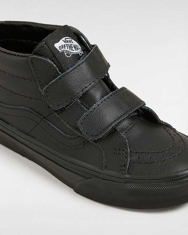 Kids' Vans Sk8-Mid Reissue Hook and Loop (4-8 years) Sneakers Black Malaysia | VN9521304