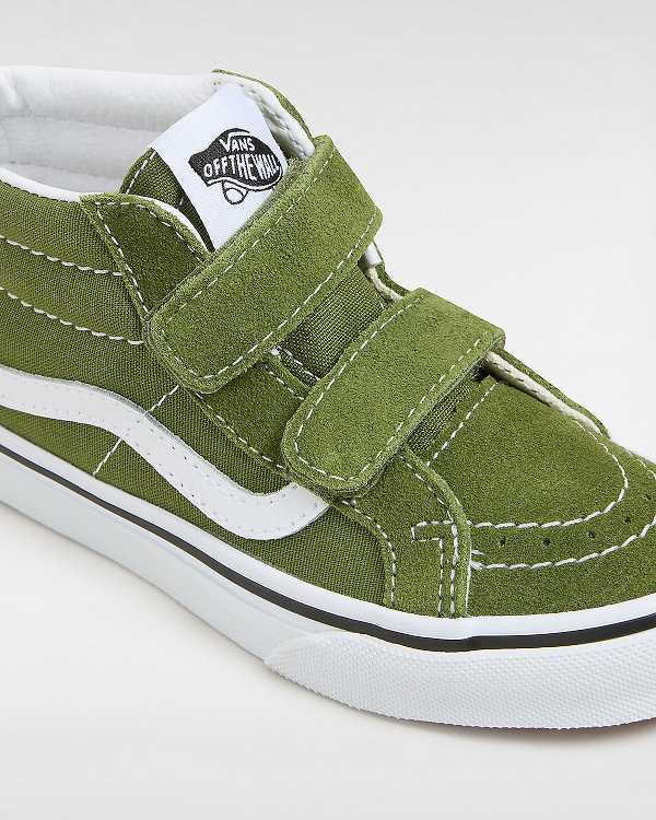 Kids' Vans Sk8-Mid Reissue Hook and Loop (4-8 years) Sneakers Green Malaysia | VN0297684