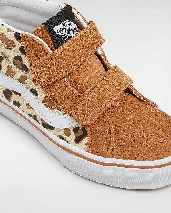 Kids' Vans Sk8-Mid Reissue Hook and Loop (4-8 years) Sneakers Brown Malaysia | VN6847521