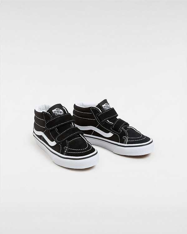 Kids' Vans Sk8-Mid Reissue Hook and Loop (4-8 years) Sneakers Black Malaysia | VN1280953