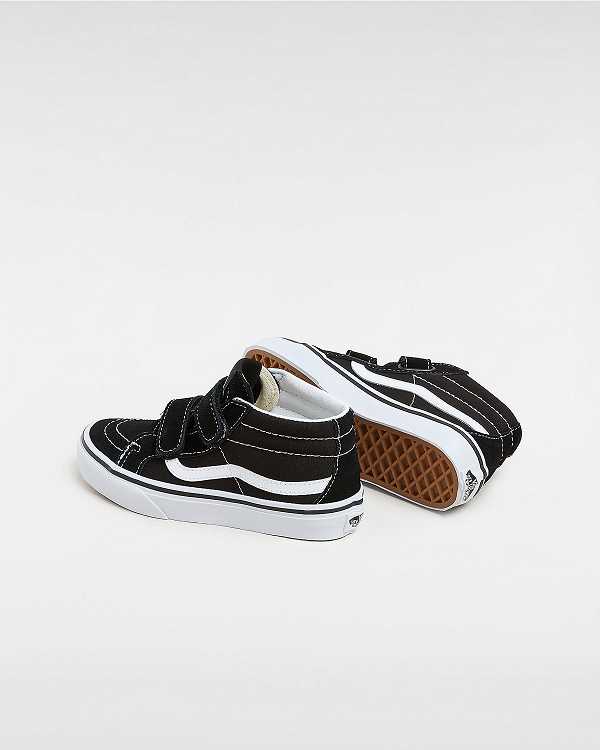 Kids' Vans Sk8-Mid Reissue Hook and Loop (4-8 years) Sneakers Black Malaysia | VN1280953