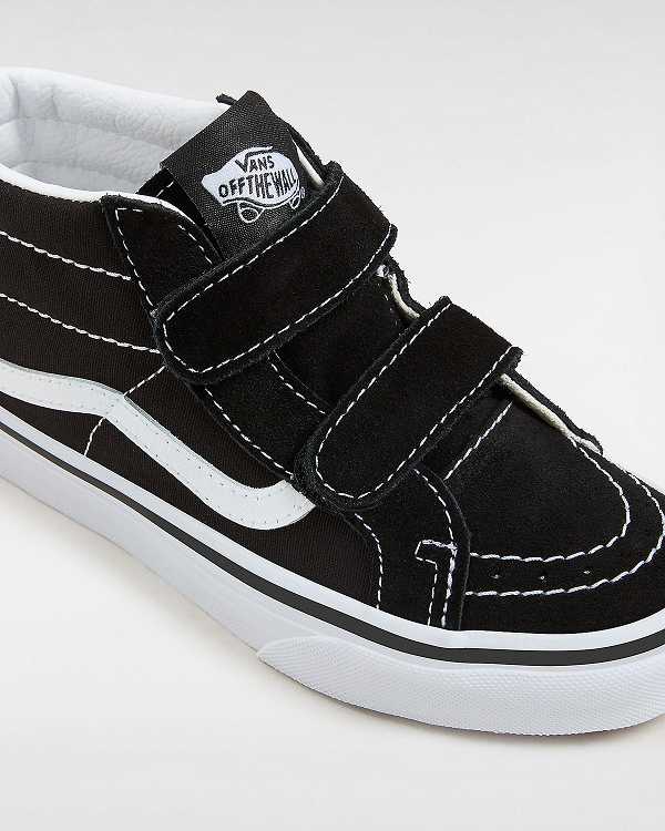 Kids' Vans Sk8-Mid Reissue Hook and Loop (4-8 years) Sneakers Black Malaysia | VN1280953