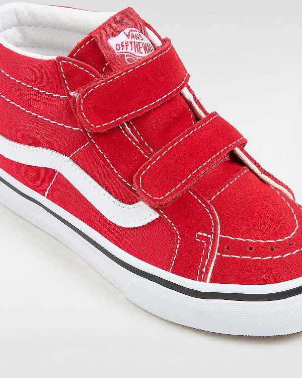 Kids' Vans Sk8-Mid Reissue Hook and Loop (4-8 years) Sneakers Red Malaysia | VN3028145