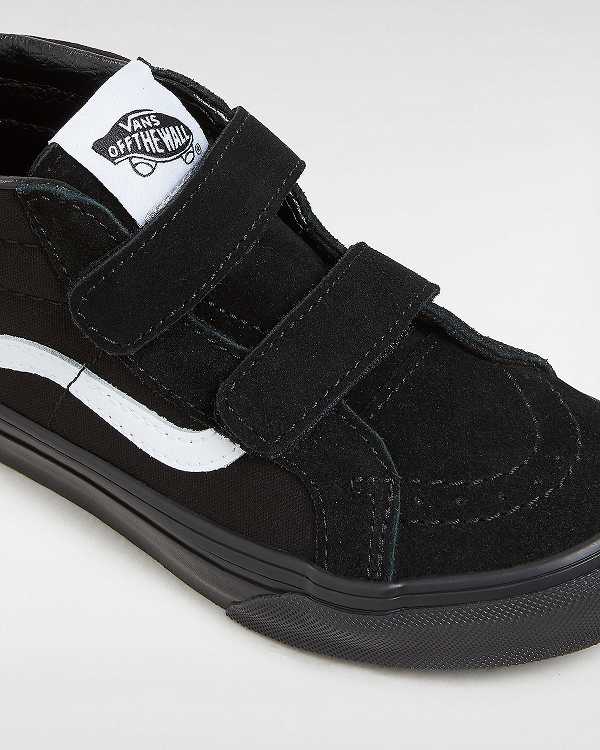 Kids' Vans Sk8-Mid Reissue Hook and Loop (4-8 years) Sneakers Black Malaysia | VN0471396