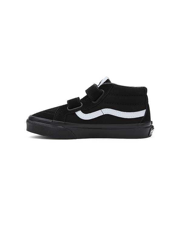 Kids' Vans Sk8-Mid Reissue Hook and Loop (4-8 years) Sneakers Black Malaysia | VN0471396