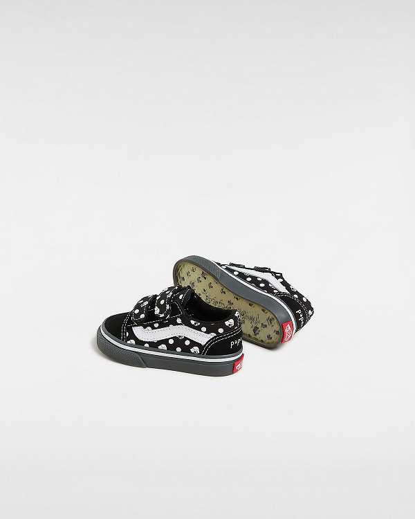 Kids' Vans Vans X Papergirl Old Skool Hook and Loop (1-4 Years) Sneakers Black Malaysia | VN7406281