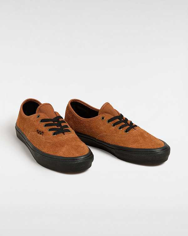 Men Vans Authentic Hairy Suede Skate Shoes Orange Malaysia | VN1987254