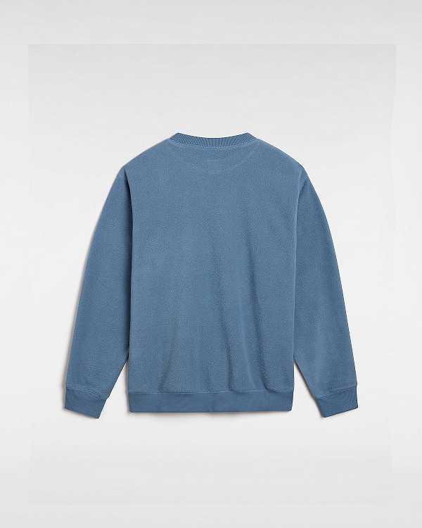 Men Vans Carlo Polar Fleece Loose Crew Sweatshirt Blue Malaysia | VN5012938