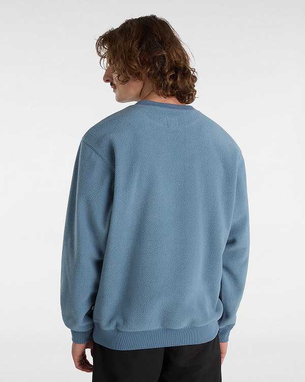 Men Vans Carlo Polar Fleece Loose Crew Sweatshirt Blue Malaysia | VN5012938