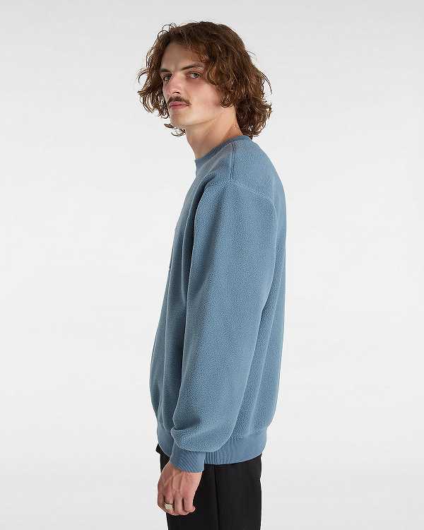 Men Vans Carlo Polar Fleece Loose Crew Sweatshirt Blue Malaysia | VN5012938