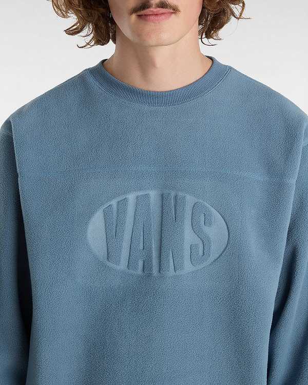 Men Vans Carlo Polar Fleece Loose Crew Sweatshirt Blue Malaysia | VN5012938