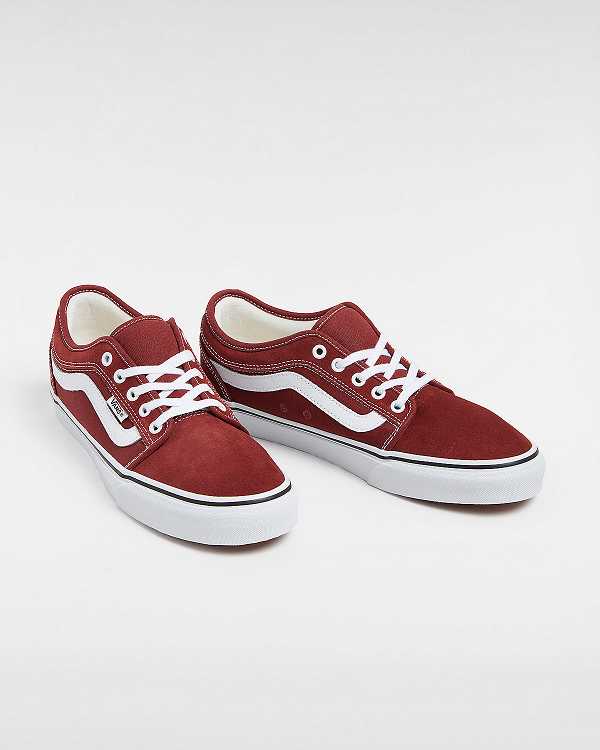 Men Vans Chukka Low Sidestripe Skate Shoes Burgundy Malaysia | VN8216790