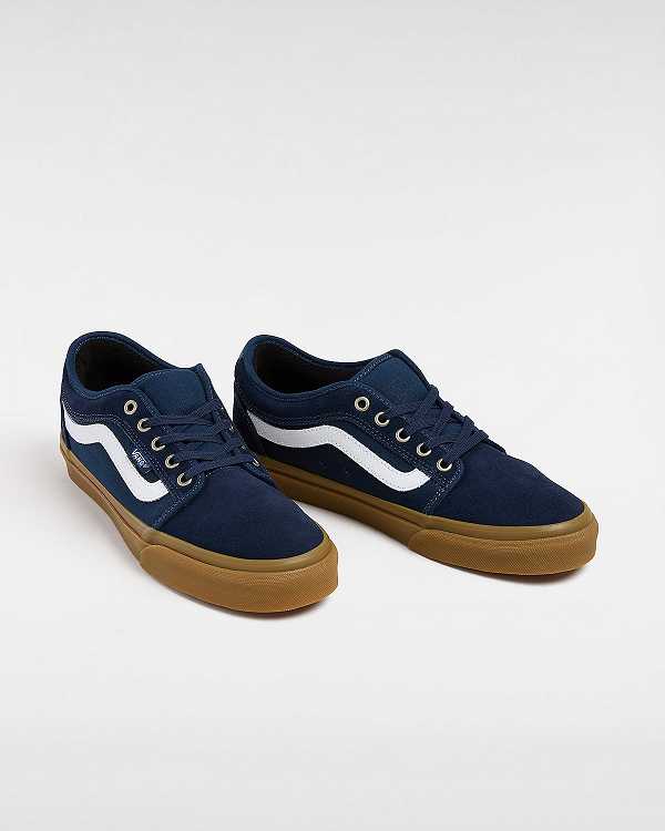 Men Vans Chukka Low Sidestripe Skate Shoes Blue Malaysia | VN6350217