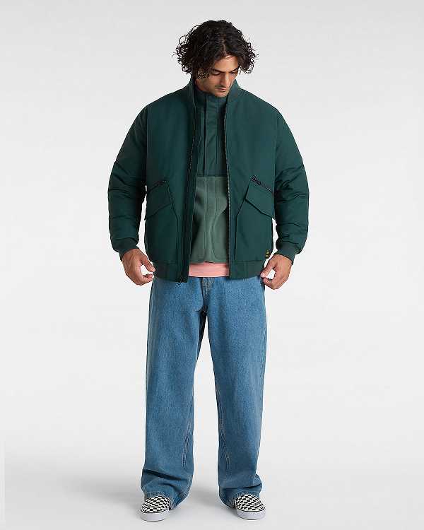 Men Vans Clifton Down Bomber Jackets Green Malaysia | VN4589073