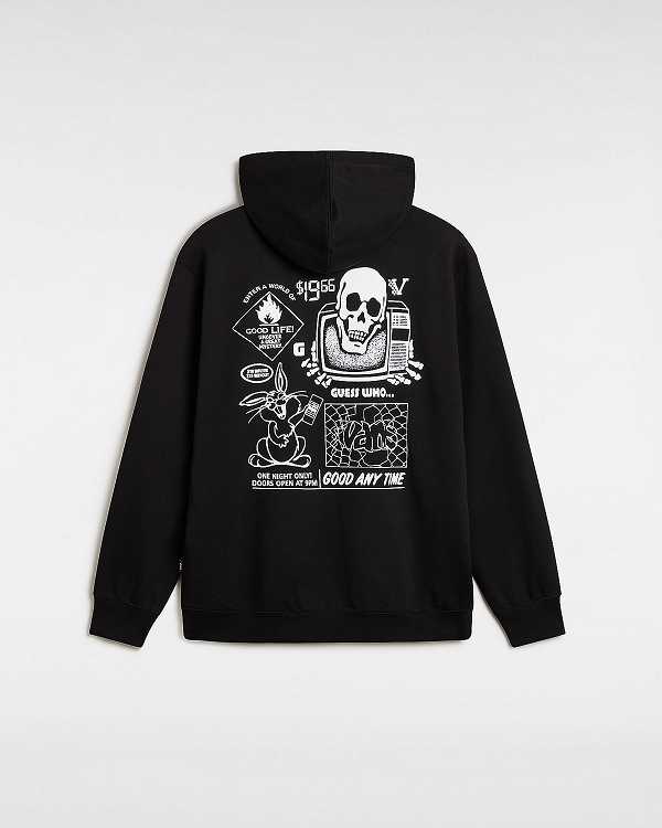 Men Vans Crazy Eddy 66 Loose Hoodie Black Malaysia | VN0892465