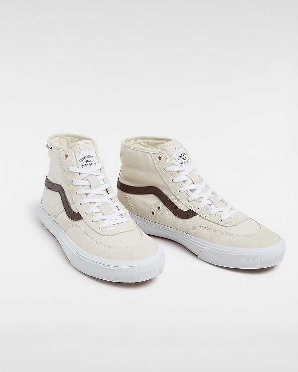 Men Vans Crockett High Skate Shoes Beige Malaysia | VN5108462