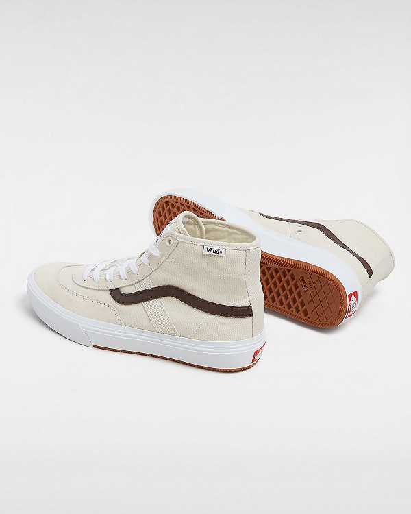 Men Vans Crockett High Skate Shoes Beige Malaysia | VN5108462