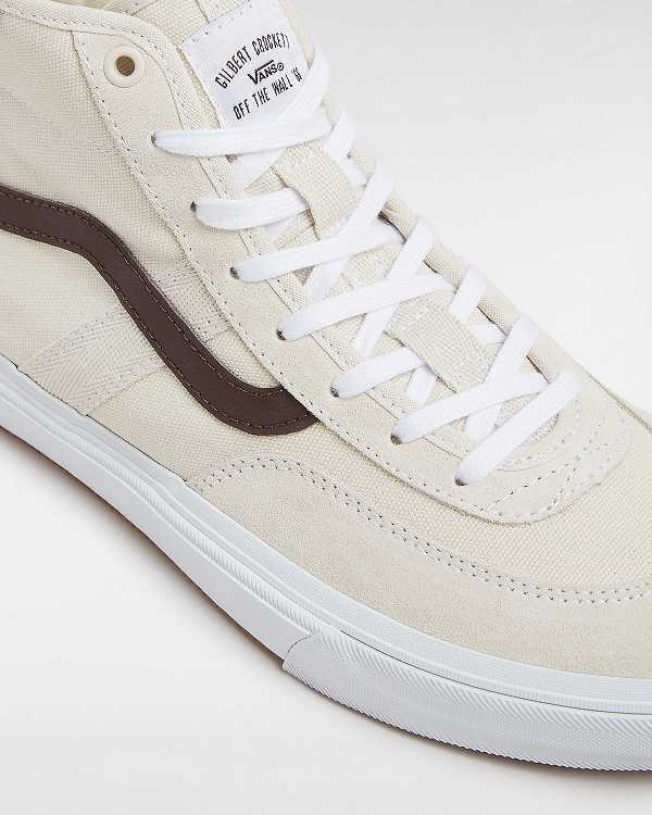 Men Vans Crockett High Skate Shoes Beige Malaysia | VN5108462