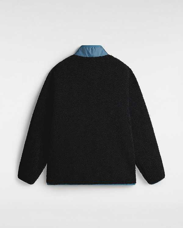 Men Vans Debrusk Loose Sherpa Sweatshirt Black Malaysia | VN1504639