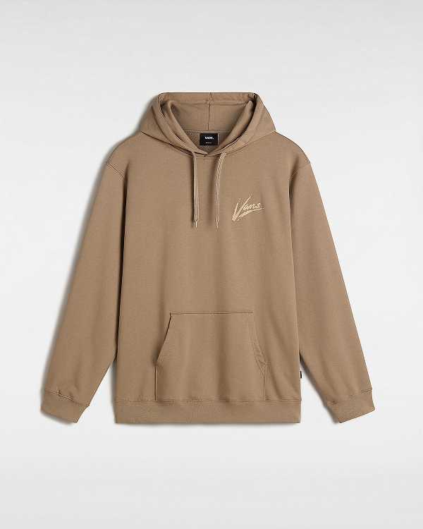 Men Vans Dettori Loose Hoodie Brown Malaysia | VN8601425