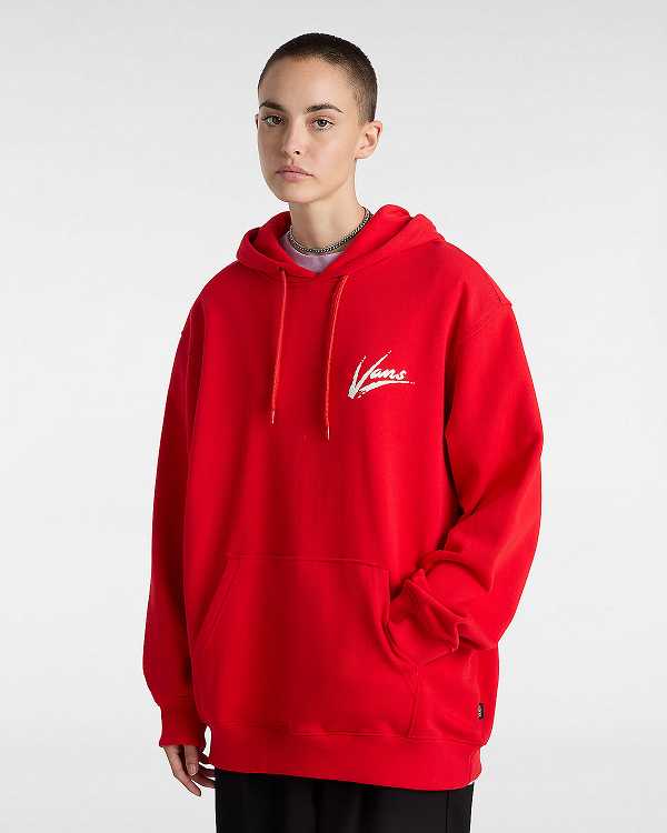 Men Vans Dettori Loose Hoodie Red Malaysia | VN7125903