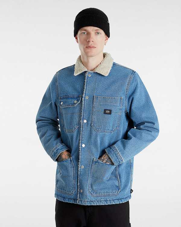 Men Vans Drill Chore Denim Jacket Blue Malaysia | VN2610874