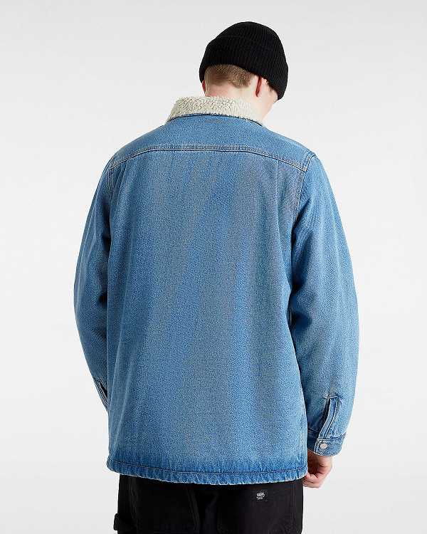 Men Vans Drill Chore Denim Jacket Blue Malaysia | VN2610874