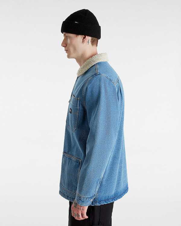 Men Vans Drill Chore Denim Jacket Blue Malaysia | VN2610874