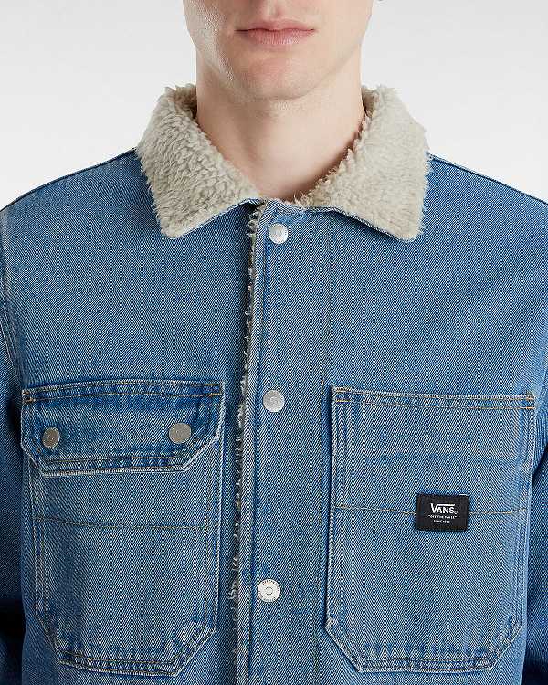 Men Vans Drill Chore Denim Jacket Blue Malaysia | VN2610874