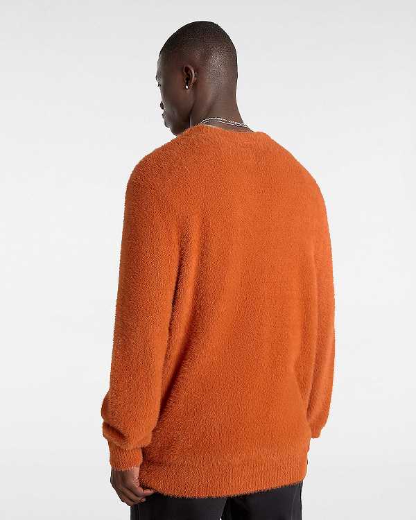 Men Vans Elmsford Solid Crew Sweatshirt Orange Malaysia | VN0149753