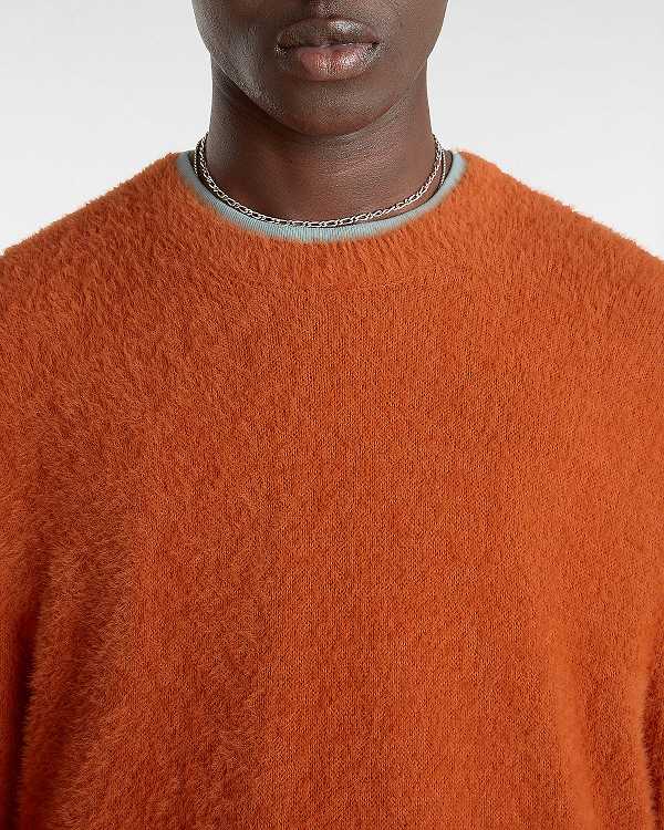 Men Vans Elmsford Solid Crew Sweatshirt Orange Malaysia | VN0149753