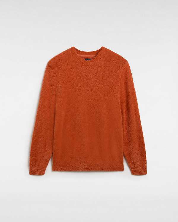 Men Vans Elmsford Solid Crew Sweatshirt Orange Malaysia | VN0149753