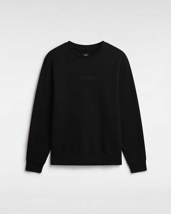 Men Vans Essential Relaxed Crew Sweatshirt Black Malaysia | VN7964583