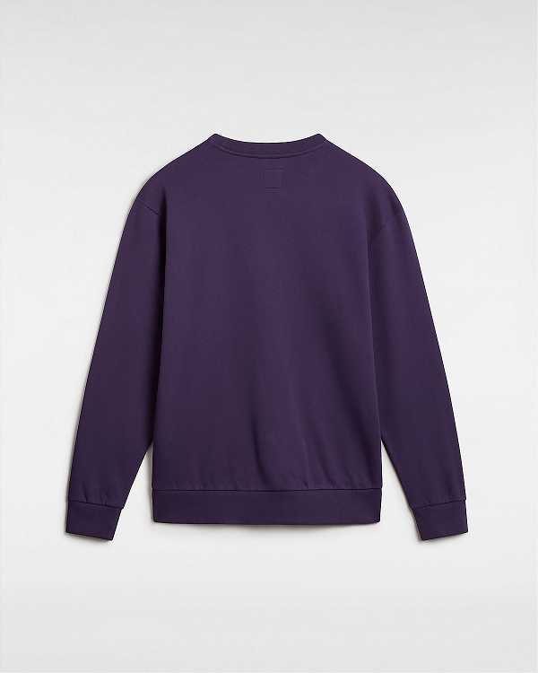 Men Vans Essential Relaxed Crew Sweatshirt Purple Malaysia | VN5834296