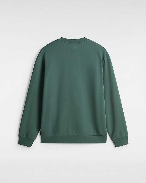 Men Vans Essential Relaxed Crew Sweatshirt Green Malaysia | VN9476012