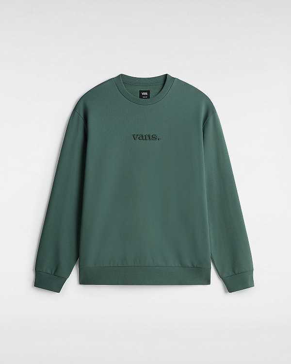 Men Vans Essential Relaxed Crew Sweatshirt Green Malaysia | VN9476012