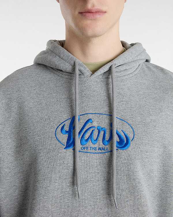 Men Vans Global Line Loose Hoodie Grey Malaysia | VN6971025