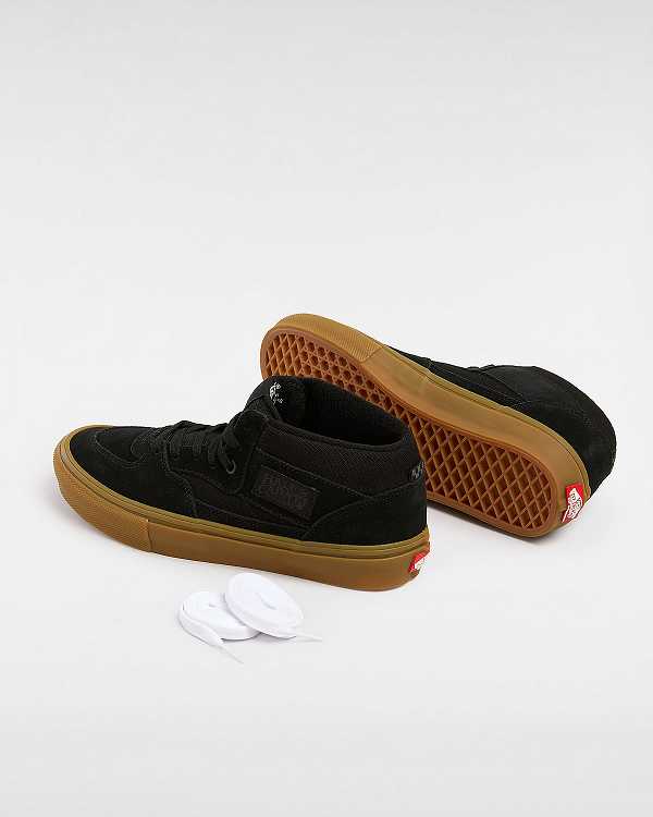 Men Vans Half Cab Skate Shoes Black Malaysia | VN9214357