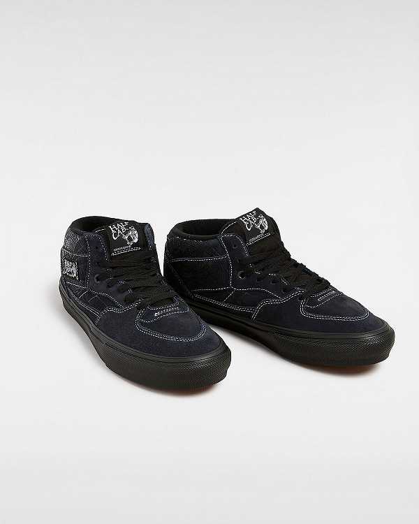 Men Vans Half Cab Web Skate Shoes Black Malaysia | VN8960432