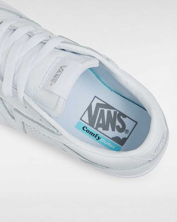 Men Vans Leather Lowland Comfycush Sneakers White Malaysia | VN0357468